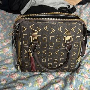 Elegant Brown and Gold Women's Satchel
